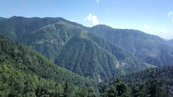 scenic green mountains in India