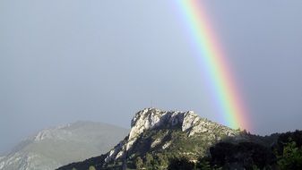 rainbow over the mountains in Pego