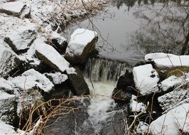 Stones and water in the winter