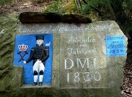 memorial stone, Czech, ore mountains