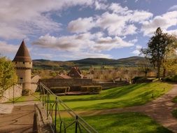 landscape of the abbey in cluny