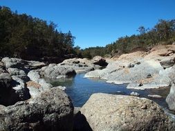 Rocky river in nature