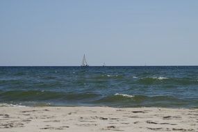 sailboats on the horizon of Baltic sea