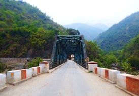 road with a metal bridge