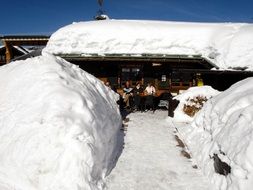 snowy home for holiday in the mountains