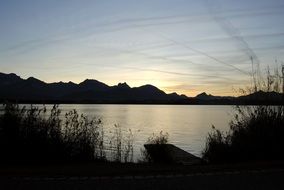 lake and mountains tranquil scape