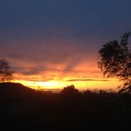 Amazing landscape of sunset on a sky