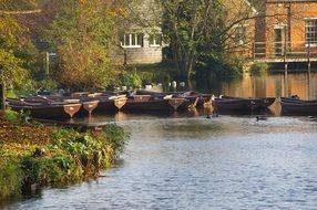 boats on the river in the city