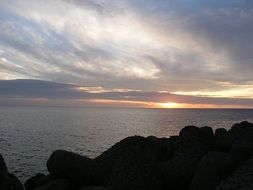 sunset over the atlantic ocean