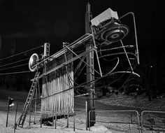 ski lift at night