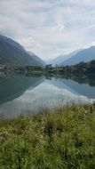 Landscape of the beautiful lake on Pyrenees Mountains in Benasque, Spain