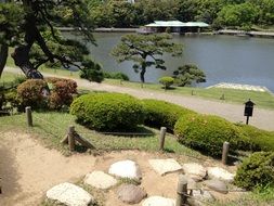 lake in a park in japan
