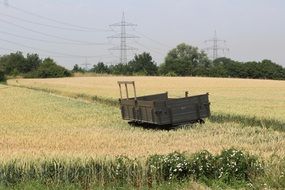 summer field with trailers scenery