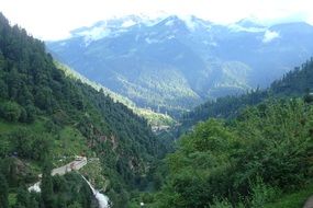 Valley and mountains in India