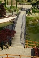 panoramic view of the bridge in a picturesque park