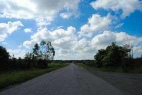 road cloudy landscape