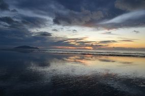 dramatic sunset in kapiti island