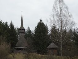 wooden church in the village museum