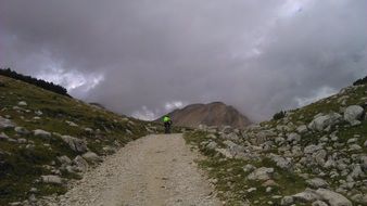 hiking in Dolomites mountains