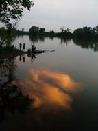 water reflection sunset sky nature