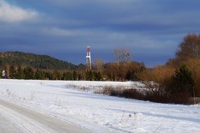 oil rig station in winter