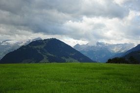 green hill in Switzerland