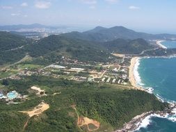 tourist resort panorama aerial view