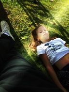 Child at the sunlight