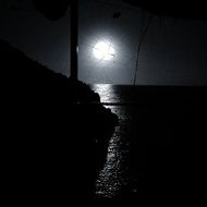 Black and white landscape of the marine