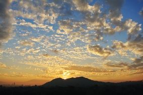 landscape of sunset in Santiago