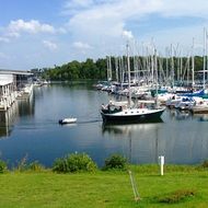 unusually beautiful harbor boat
