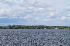 cloudy sky over the Volga river