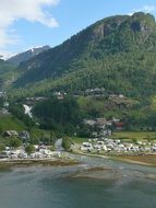 panorama of the village Geiranger in Norway