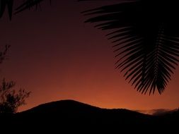 Picture of the hills at the sunset landscape