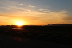 Landscape plan with the sunset