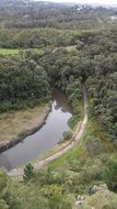 top view of landscape park at summer