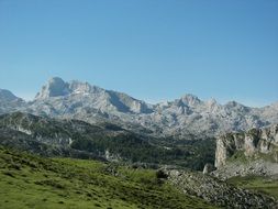 landscape of grey mountains nature