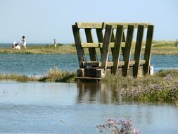 Wooden bridge over the water