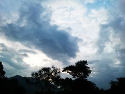 Landscape on a background of a cloudy sky