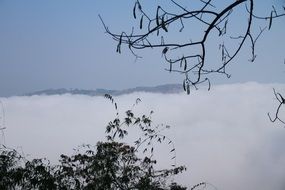Cloudy mountains and hills