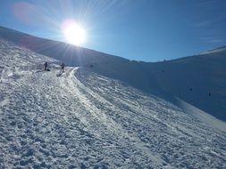 landscape of snowy and sunny tatry mountains