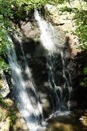 waterfall in summer forest in sweden