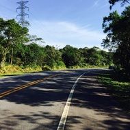 road with marking sunny landscape