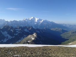 distant view of mont blanc mountain