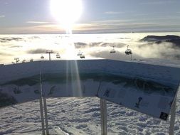 cableway in ski resort