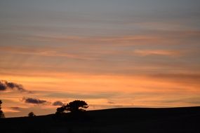 tropical sunrise over the hill