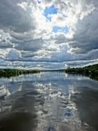 reflecting water of vistula river