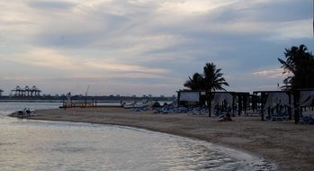 sandy beach in dominican republic at dusk