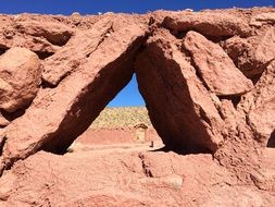 passage in the red rock in the desert