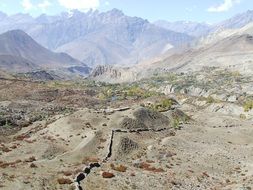 panorama of the Himalayas in Nepal